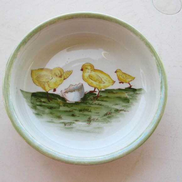 Hand Painted Vintage Ceramic German Chicken Bowl - Picture 1 of 4